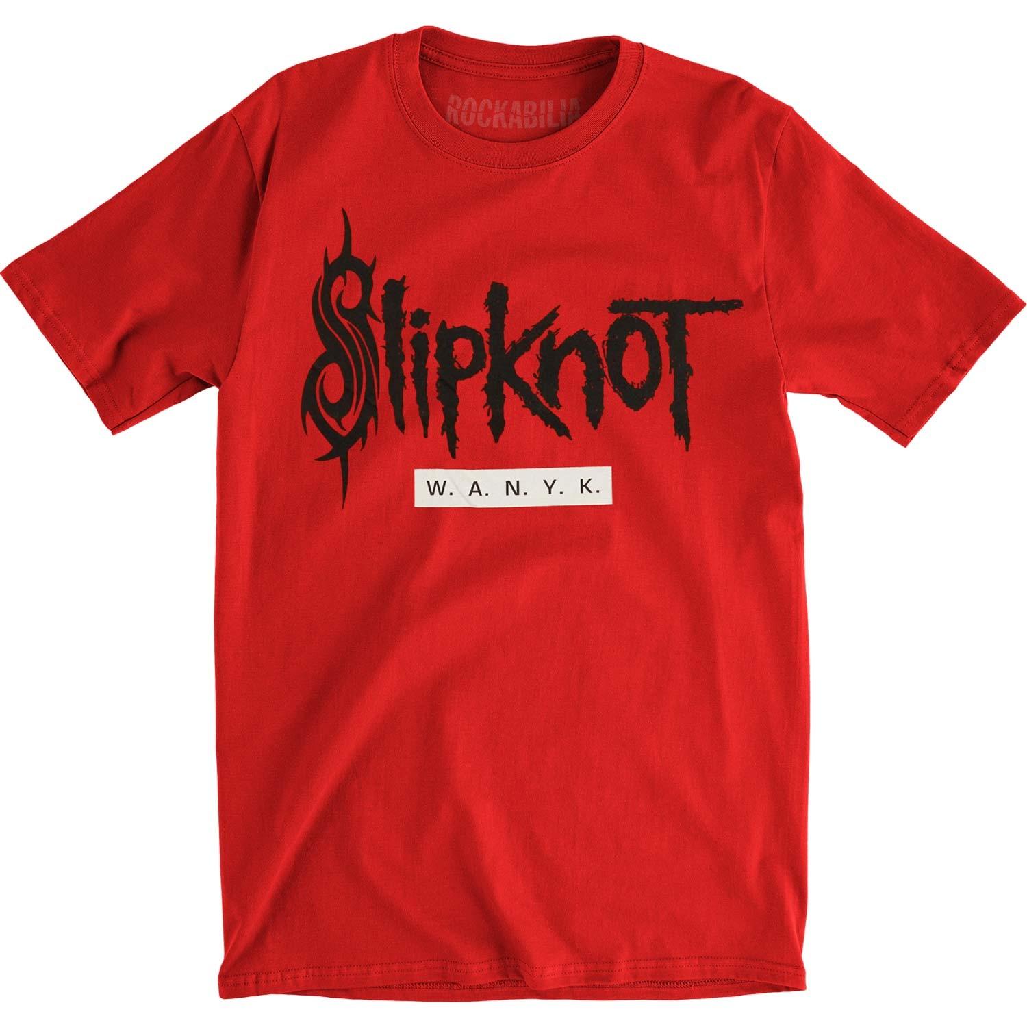 Men s Slipknot WANYK (Back Print) (Import) Slim Fit T-shirt Small Red S