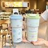 Cute Thermos Bottle For Girls Coffee Cup With Straw Hot and Cold Drink 316 Stainless Steel Vacuum Tumbler Outdoor Car Ice Cup