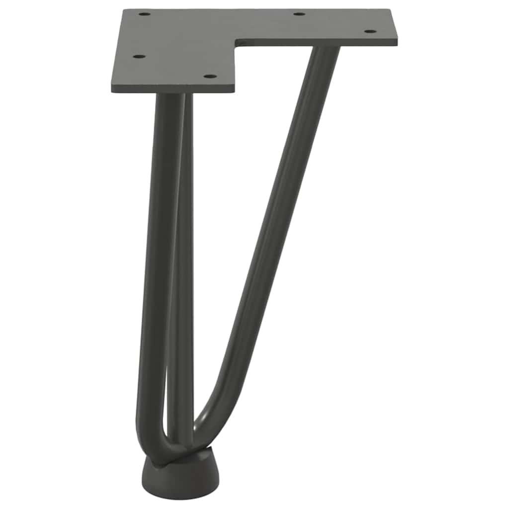 Vidaxl Nogi Do Stołu Hairpin, 4 Szt., Antracyt, 20 Cm, Lita Stal