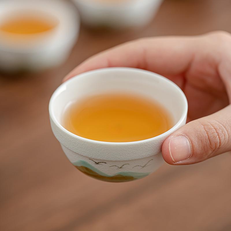 Coarse Pottery Qingshan Travel Tea set/Yanhe Travel Tea Set/ceramic Set Business Trip Car Express Cup Outdoor