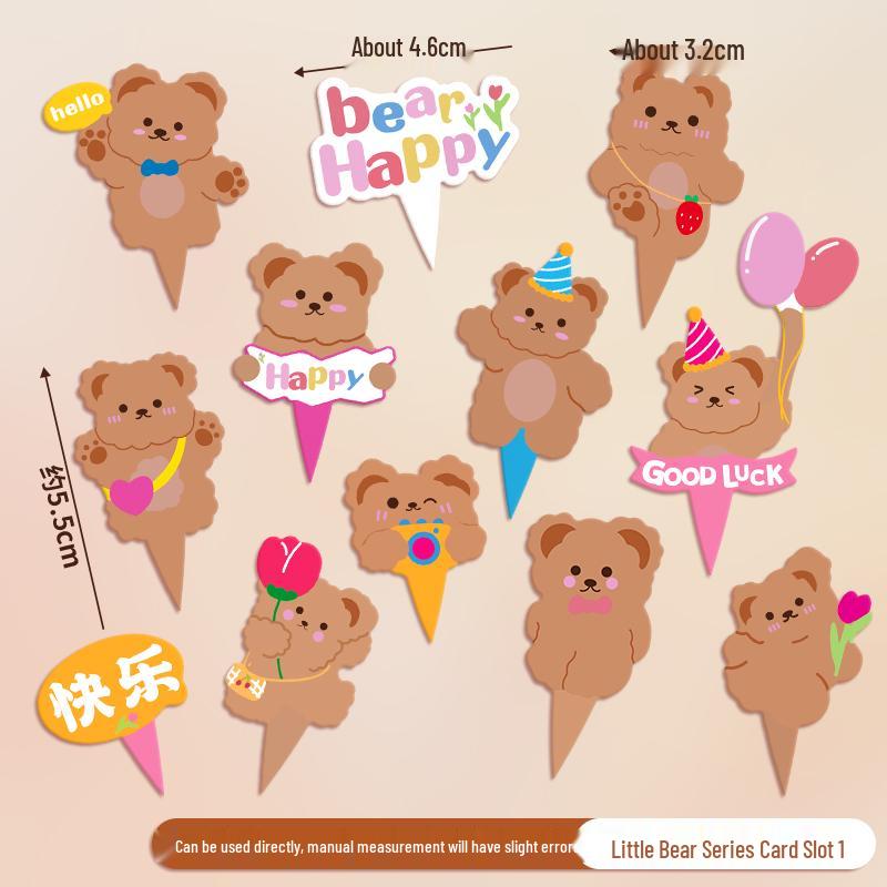 Sushi Cartoon Cupcake Toppers & Ice Cream Flag Picks for Happy Birthday Desserts