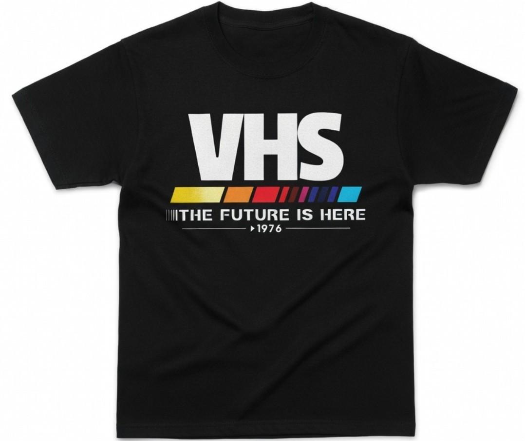 VHS Video Home System 70s Logo Graphic Print T-Shirt S-4XL XL