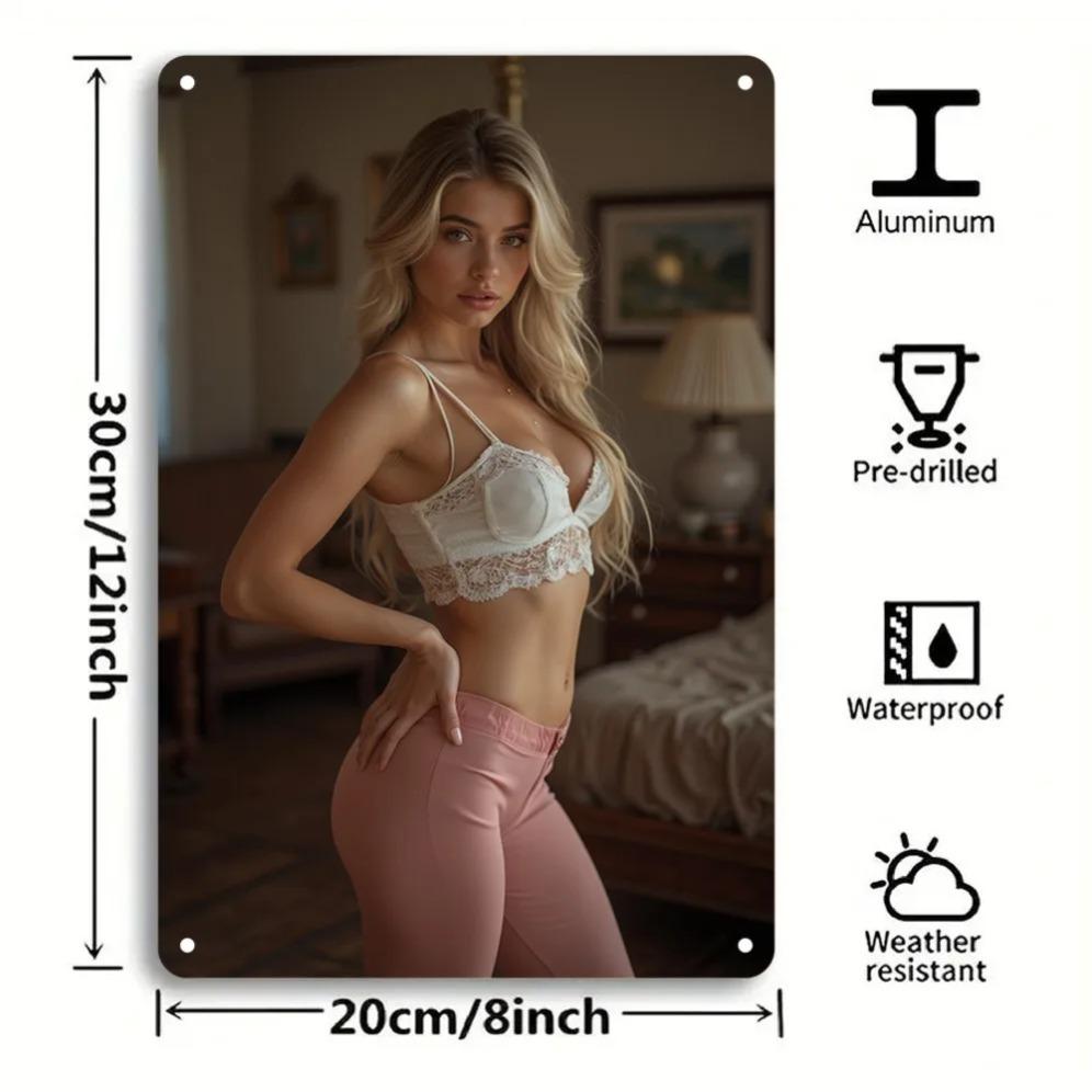 Vintage Aluminum Sign Wall Decor Retro Metal Plaque for Home Bar Cafe Garden