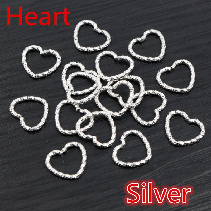 50pcs/lot Gold Silver Plated Heart Star Jump Rings Twisted Split Rings Spacer Connectors For Jewelry Making Making Supplies
