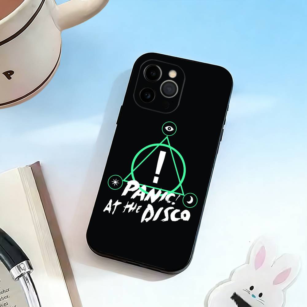 P-Panic! At The Disco Phone Case For iPhone 17, 16,15,14,13,12,11 Plus,Pro Max, Others Soft Black Cover