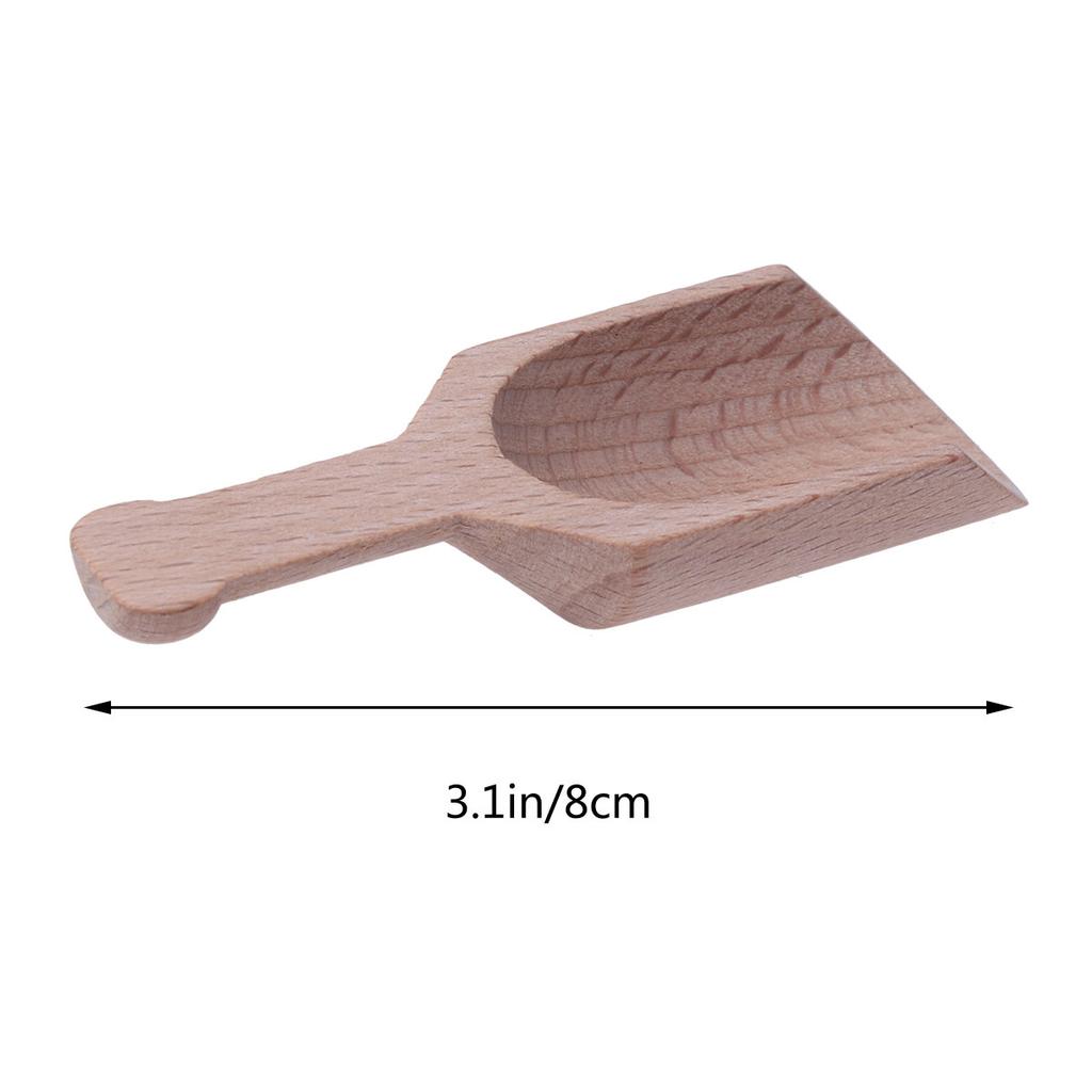 20Pcs Small Wooden Tea Scoop Beech Flat Handle Salt Coffee Flour Sugar Scoop Tea Spoon Shovel Kitchen Bath Teaware Accessories
