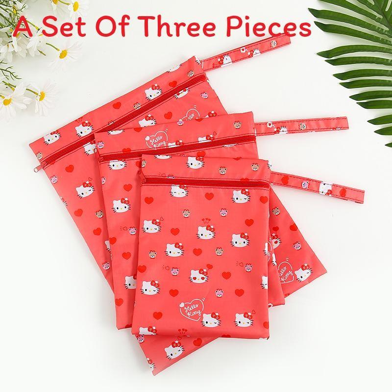 Cute Hello Kitty Kuromi My Melodypattern Waterproof Travel Storage Bag Set For Baby Diapers And Clothes KT