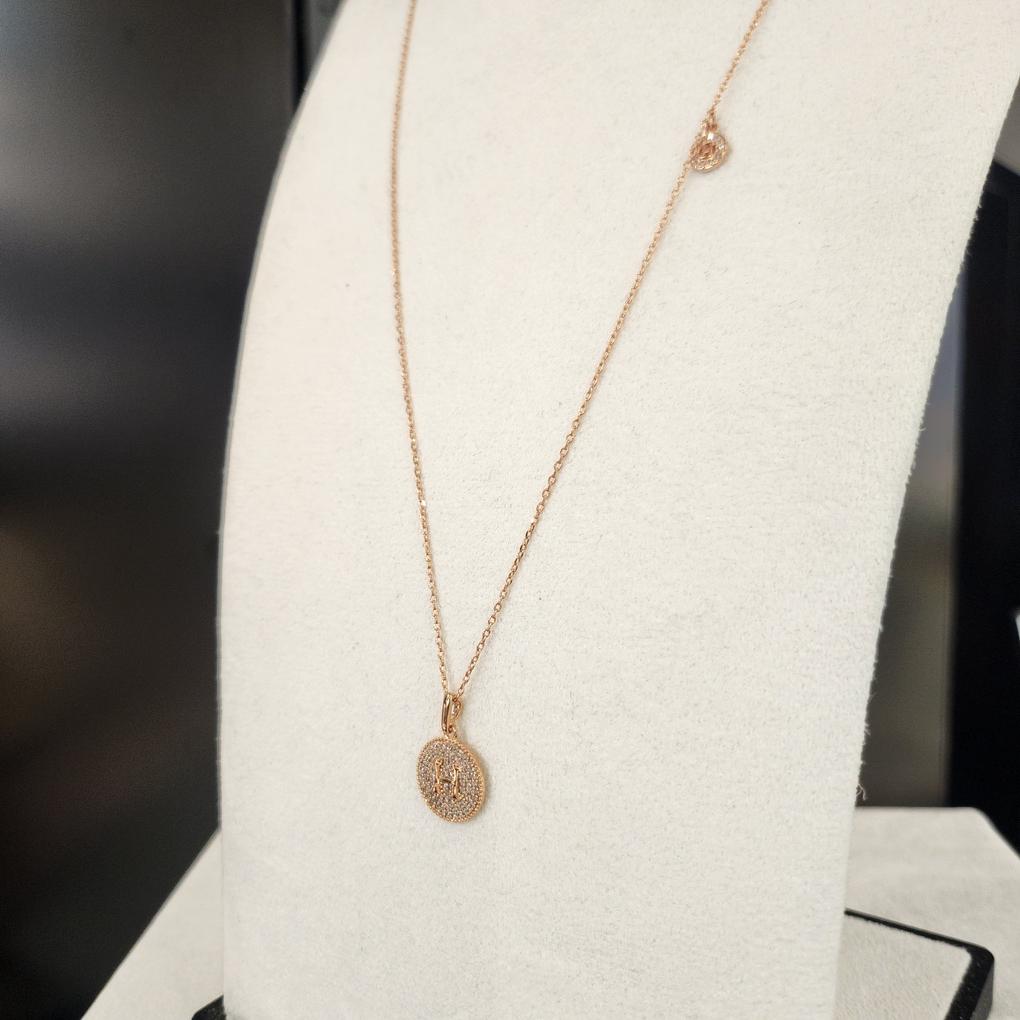 Atria H Simple Long N Pink Plated Necklace QUNNEDG0003FRF