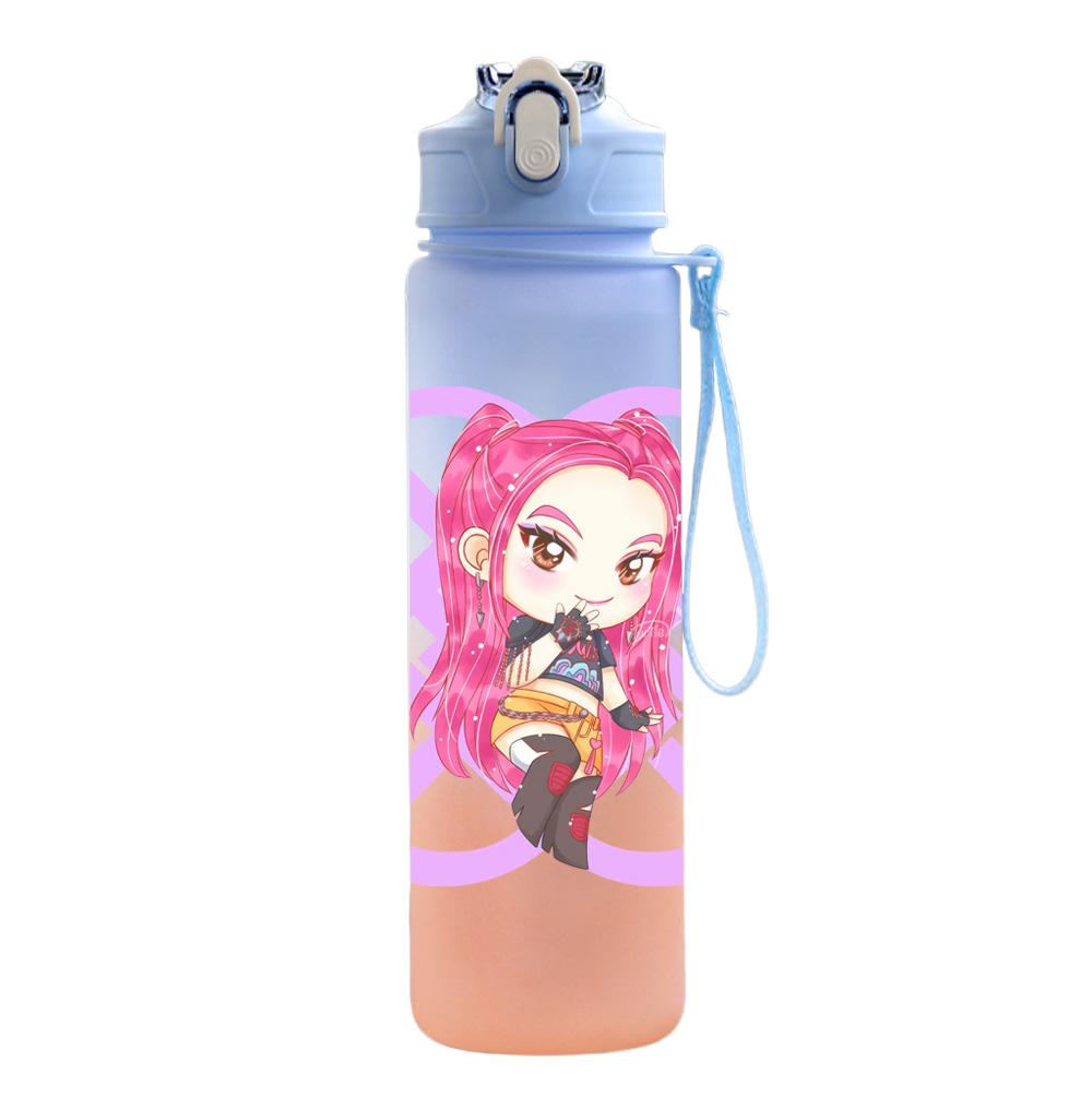 750Ml Water Bottle Cartoon K-Pop Demon Hunters Printed Large Capacity Drinking Cup Portable Outdoor Sports Water Cup Children Kid Gift