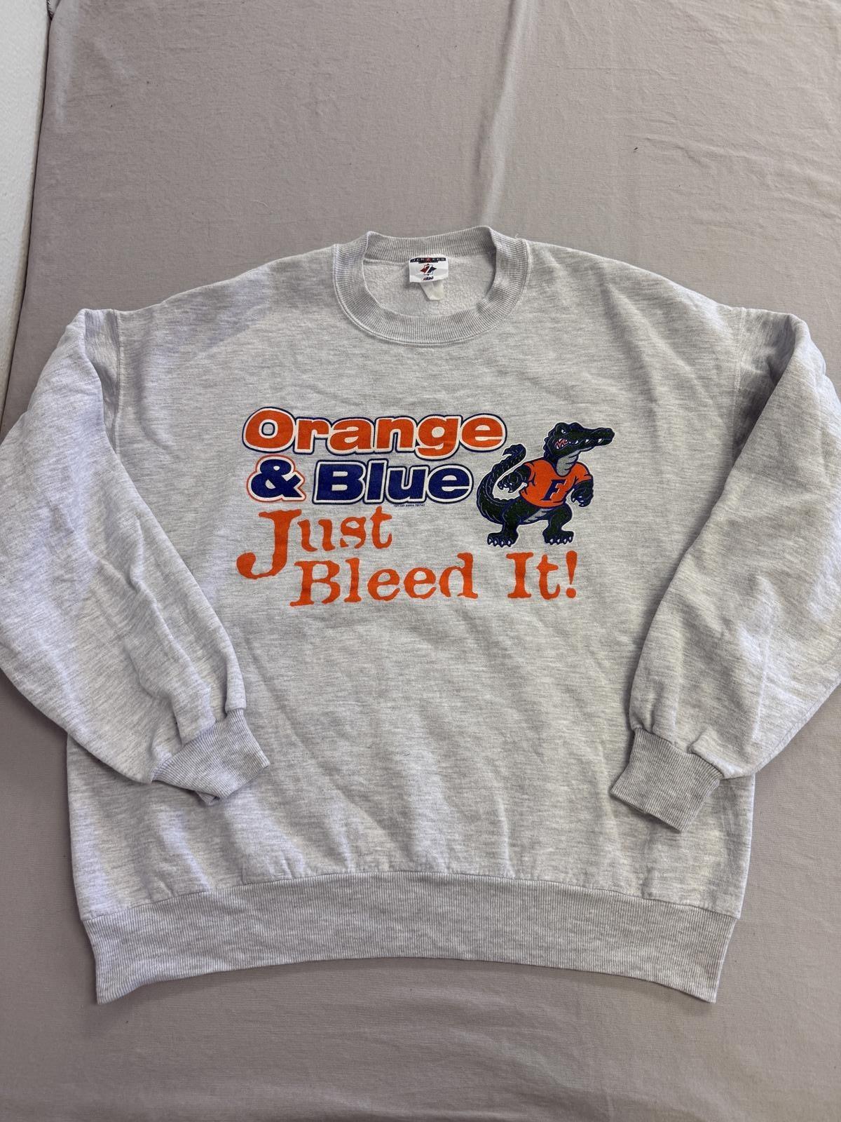 Vintage Florida Gators Crewneck Orange and Blue Bleed It XL S