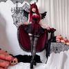 Dark Gothic Halloween Costume Ladies Dress Dovetail Witch Vampire Bride Show Costume