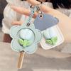 2Pcs Elegant Tulip Key Holder Faux Leather House Shape Keychain