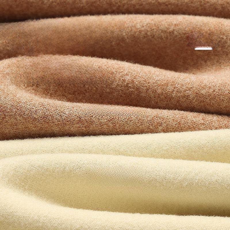 Women's Seamless Brushed Thermal Underwear Set - Round Neck Slim Fit for Autumn and Winter