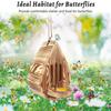 Rustic Wood Butterfly Bee House Teardrop Shaped Butterfly Habitat Shelter  Patio Decor