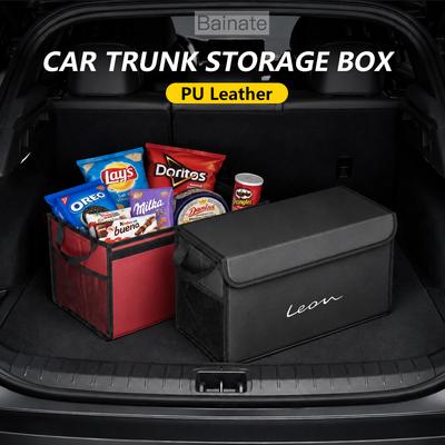 Car Trunk Leather Storage Box Auto Interior Organizer, For SEAT Leon 5f1 5f8 2012 -2025 Large Capacity Storage Accessories