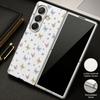 Fantastic Butterfly Print Case For Samsung Z Flip 8 7 6 5 Luxury Plating Leather Skin Folding Phone Cover For Galaxy Z Flip8 Flip7 Flip6