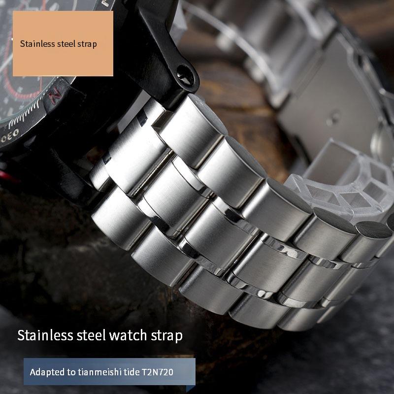 Classic Stainless Steel Watchband for TIMEX T2N720 T2N721 TW2R55500 T2N721 Series Watch Strap 24*16mm Men's Watch Strap Bracelet + Tools