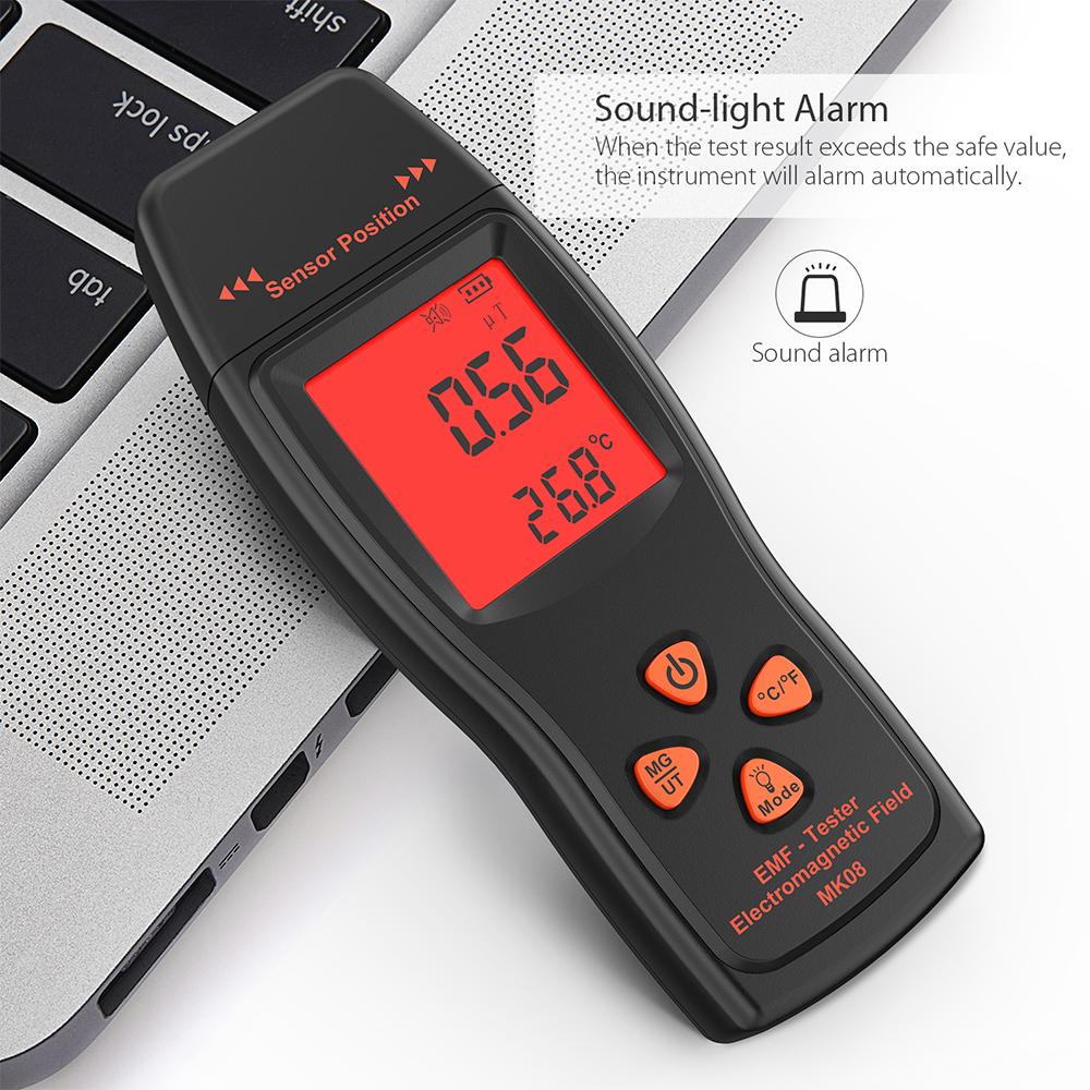 EMF Meter Handheld Mini Digital LCD EMF Detector Electromagnetic Field Radiation Tester Dosimeter Tester Counter