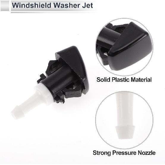Windshield Washer Nozzle for Dodge Avenger 2008-2011 Front W/ 5 Pcs Y Hose Connector Car Black,White Plastic 1 Set
