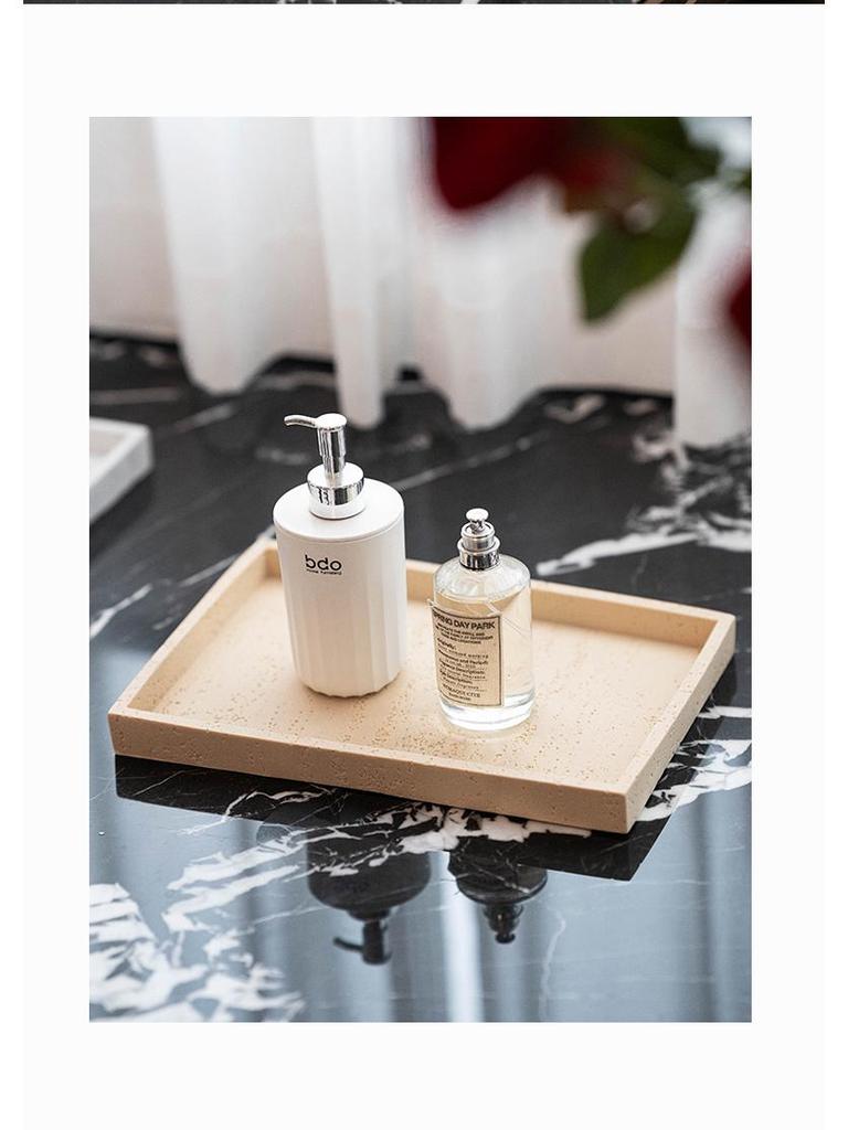 Travertine Wabi-Sabi Tray: Aromatherapy Storage, Luxury Bathroom Ornament, Living Room Decoration.