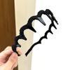2Pcs Women Headband Faux Pearls Decor Anti-slip Teeth Hair Hoop Lightweight Elastic Hair Accessory Daily Wear