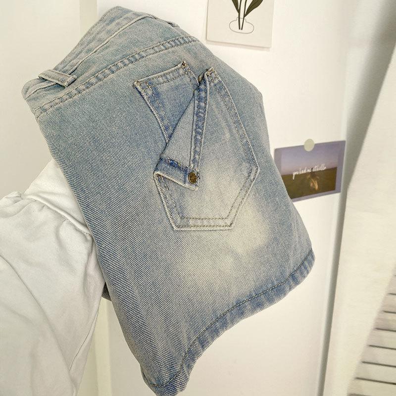 Classic Versatile Youthful Wearable and Durable Half Skirt Pants Design Sense A-line High Waist Package Hip Ladies Summer Fashion Denim Short Skirt