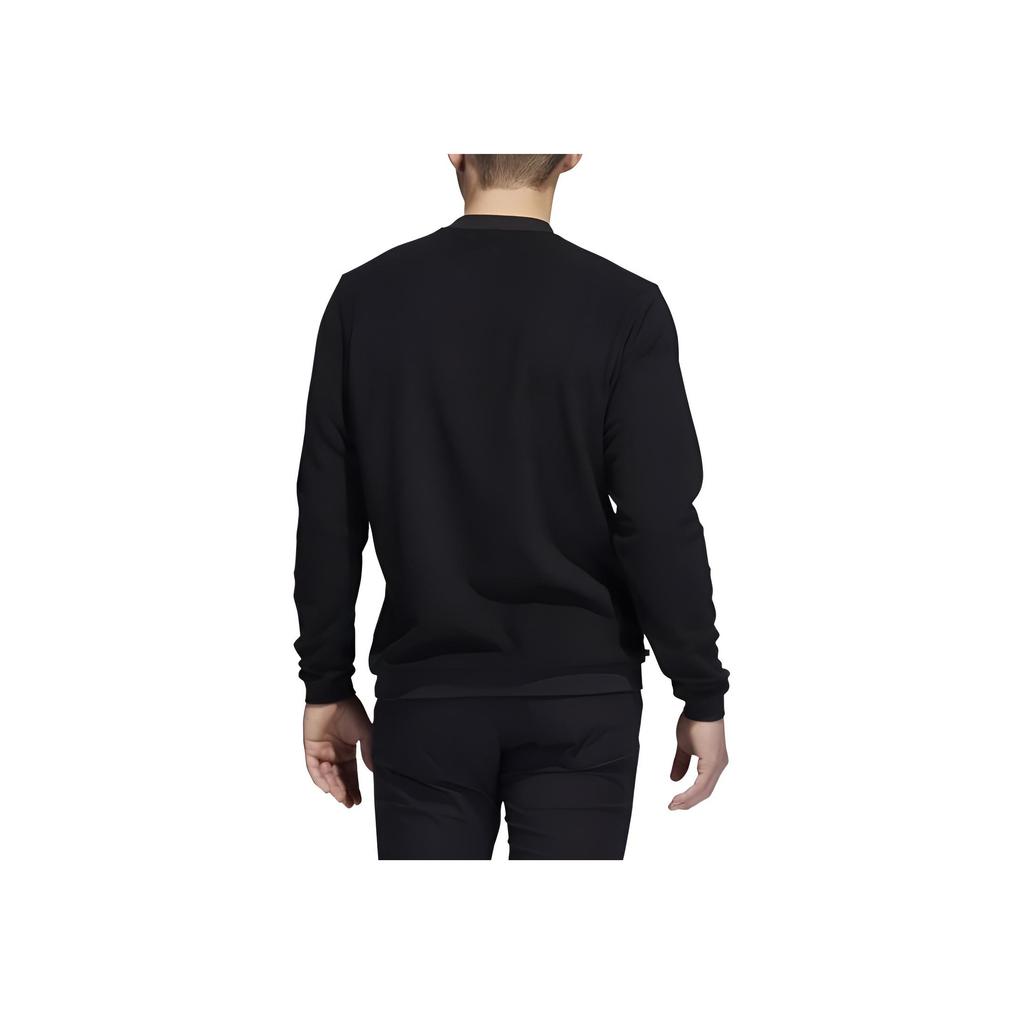 adidas Solid Color Crew Neck Long Sleeve Sweatshirt Men Tops Black HN4551