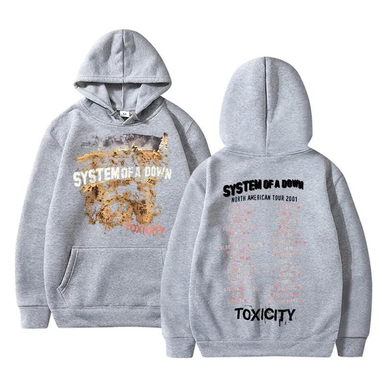 Rock Band System of A Down Toxicity Tour Hoodie Men Women Gothic Punk Vintage Hooded Sweatshirt Unisex Fleece Oversized Hoodies