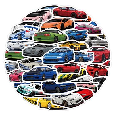 60Pcs New Jdm Car Personalized Sports Car Graffiti Stickers Suitcase Water Cup Stationery Car Laptop Decoration Diy Decals