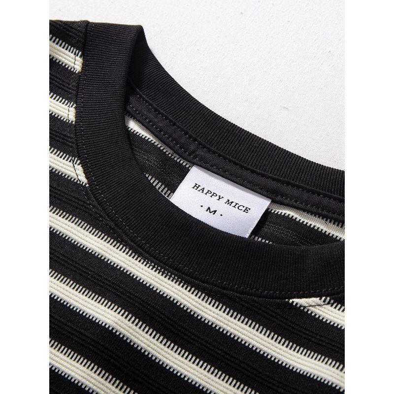 Long-Sleeved T-Shirt for Men, Autumn 2024 New Style, Loose-Fitting Base Shirt, Men's High Street Fashion Brand, Stylish Men's Striped Top