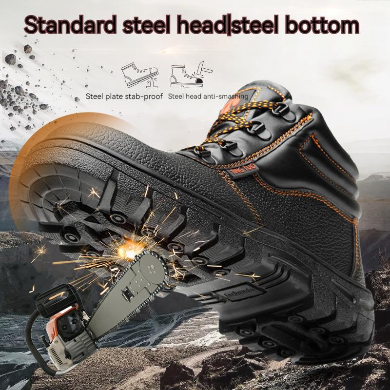 Steel Toe Boots Men Work Boots Anti-smash Anti-puncture Work Sneakers Waterproof Boots Indestructible Protective Work Boots