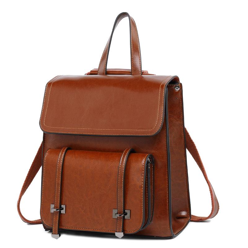 Women Backpack Cross Body Laptop Bag Genuine Leather Book School Girls Female Cowhide Rucksack Shoulder Messenger Bags Backpacks