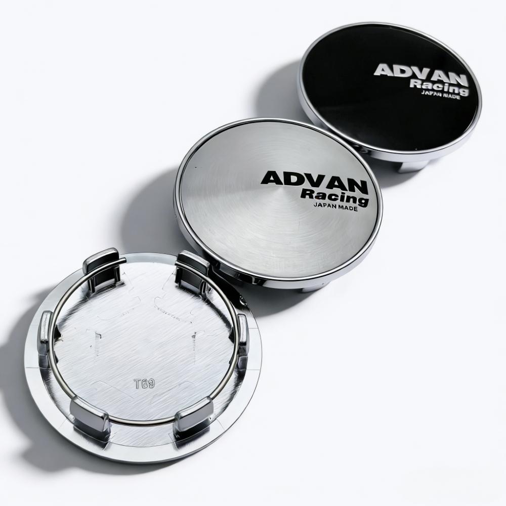 4pcs 69mm Advan Logo Emblem Badge Car Wheel Center Caps Wheel Hub Dust Cover Clips 56mm Rim Hubcaps Replace Car Accessories