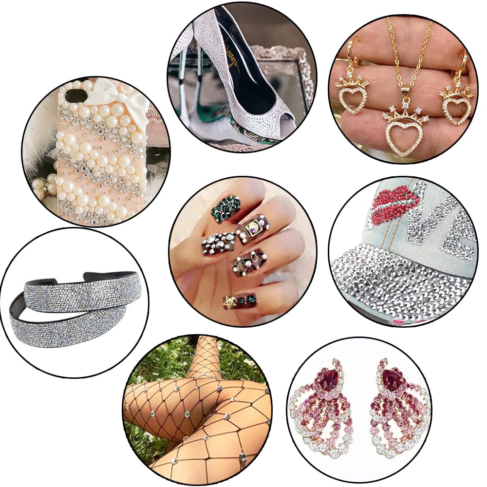 6000 Nail Stones Rhinestones BetterJonny 24 Colors Nail Stones Glass Nail Deco Parts Craft Parts DIY Nail Parts Decorate Your Nails (5mm)