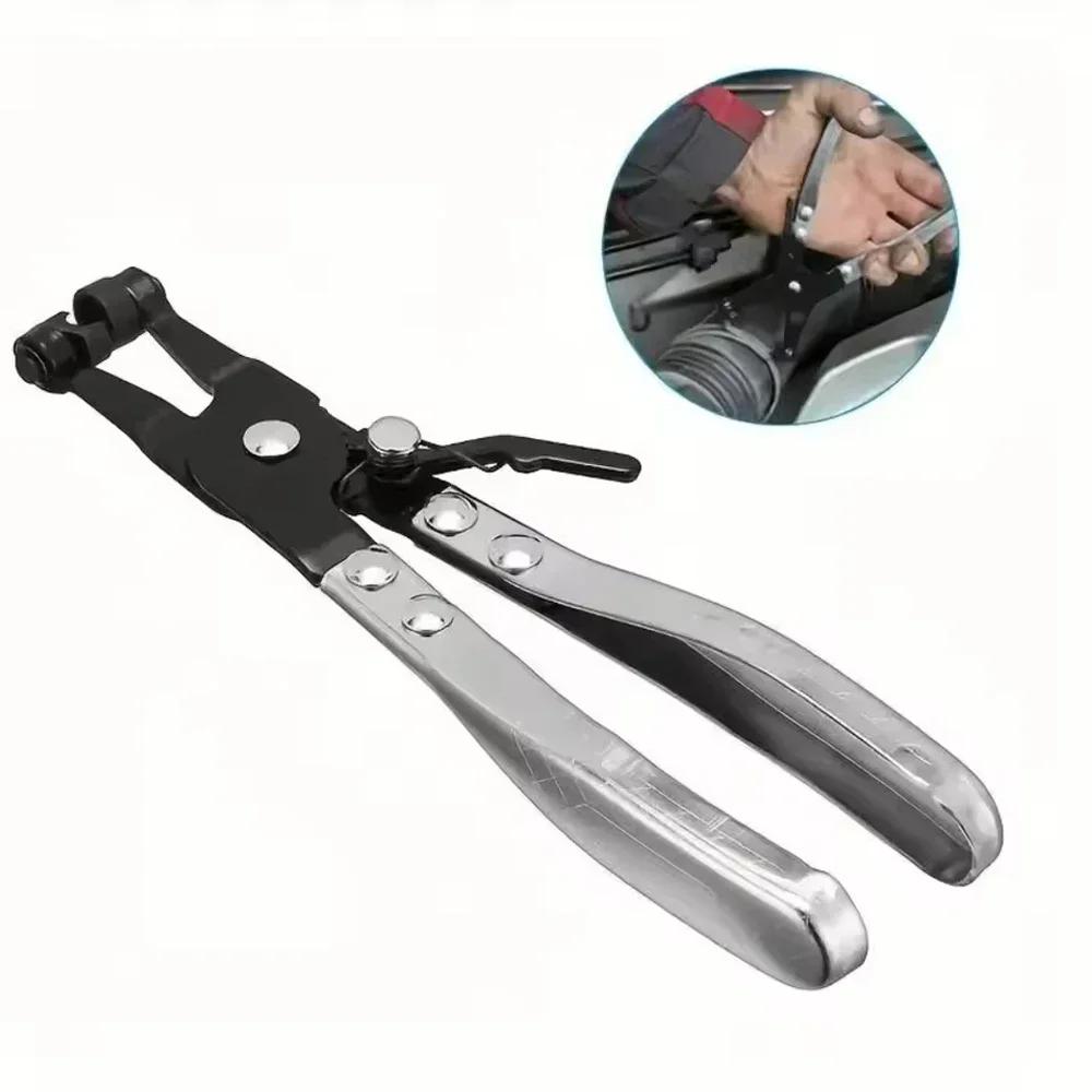 Automotive Hose Clamp Pliers Swivel Jaw Locking Tool for Ring-Type Flat-Band Hose Removal and Installation