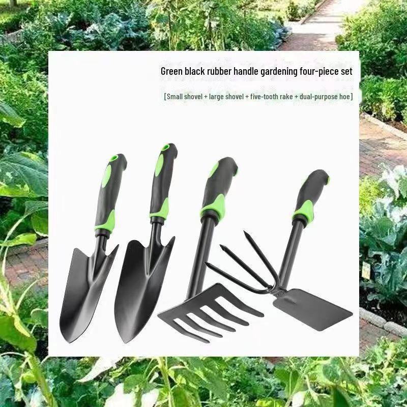 Garden Tool Set: Shovel, Digging Hoe, and Rake for Soil, Flowers & Vegetables