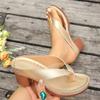 Women's White Flip Flops High-heeled Sandals Stylish Thick Heel Design, Summer Beach and Casual Zapatos De Mujer Ofertas Sandals