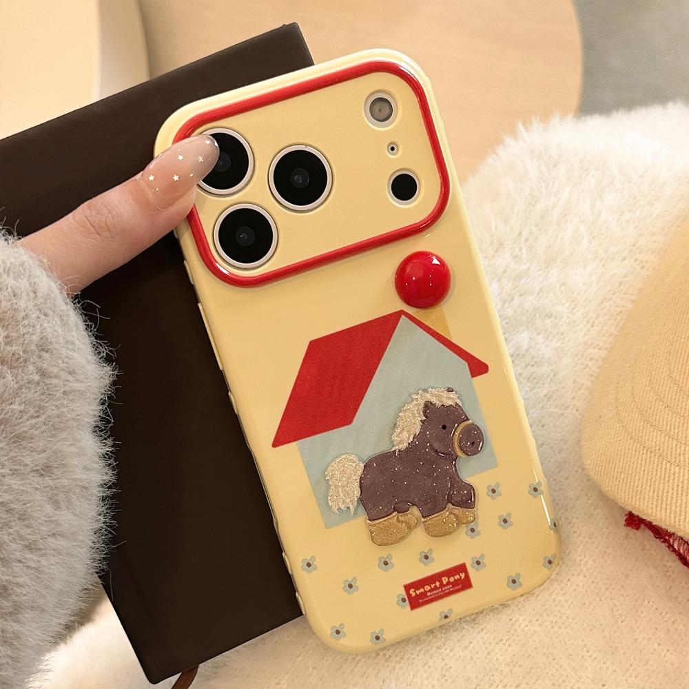 Hongri Pony Mobile Phone Case Iphone17promax Is Suitable for Apple 16 Three-dimensional Cartoon 15 National Style 13 Soft Cover 11