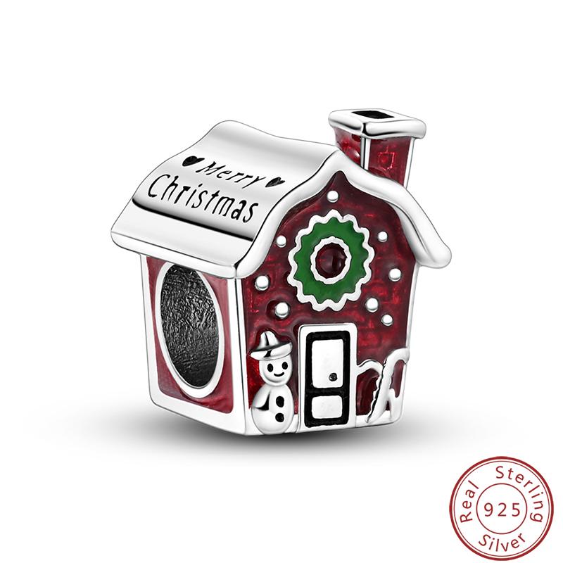 Copper Romantic Christmas Snowman Gingerbread Santa Claus Charms Bead Fit 3Mm Diy Fine Jewelry Accessories