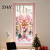 Holiday Window Decorations Static Glass Sticker, Christmas Theme Bow Pattern Print, Removable Door Electrostatic PVC Film for Home And Store
