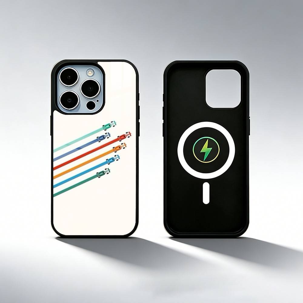 M-Minimalist Circuit Phone Case For iPhone X,Xs,Xr,Xs 17,16,15,14,13,12,11 Plus,Pro Magnetic with Magsafe Wireless Charging iPhone11