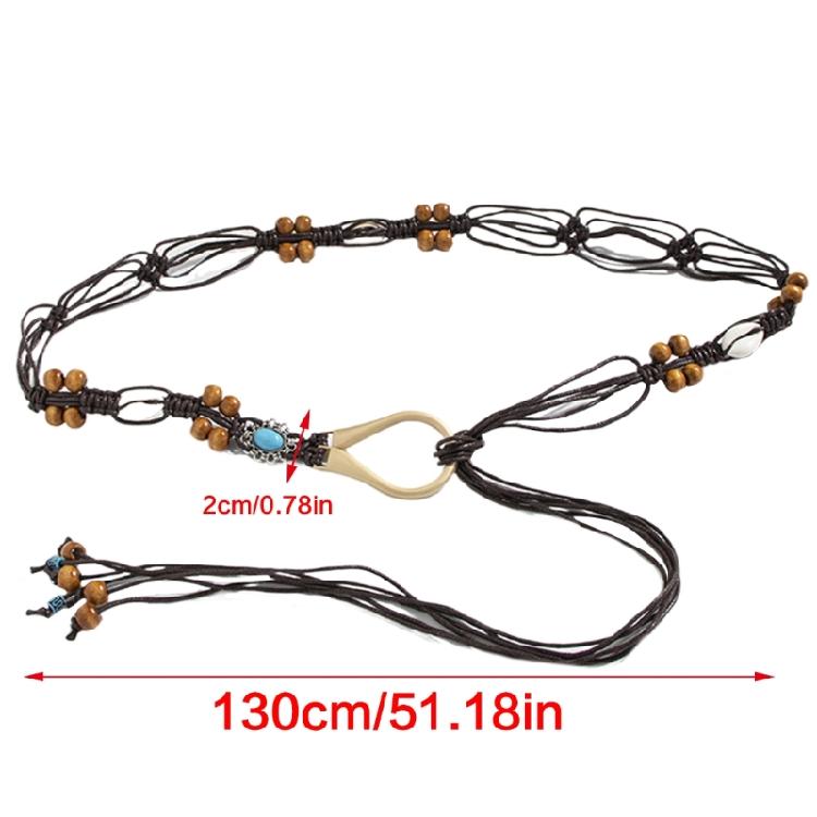 Woven Beads Belt Sexy Waistband with Beads Waistband for Girls Ladies