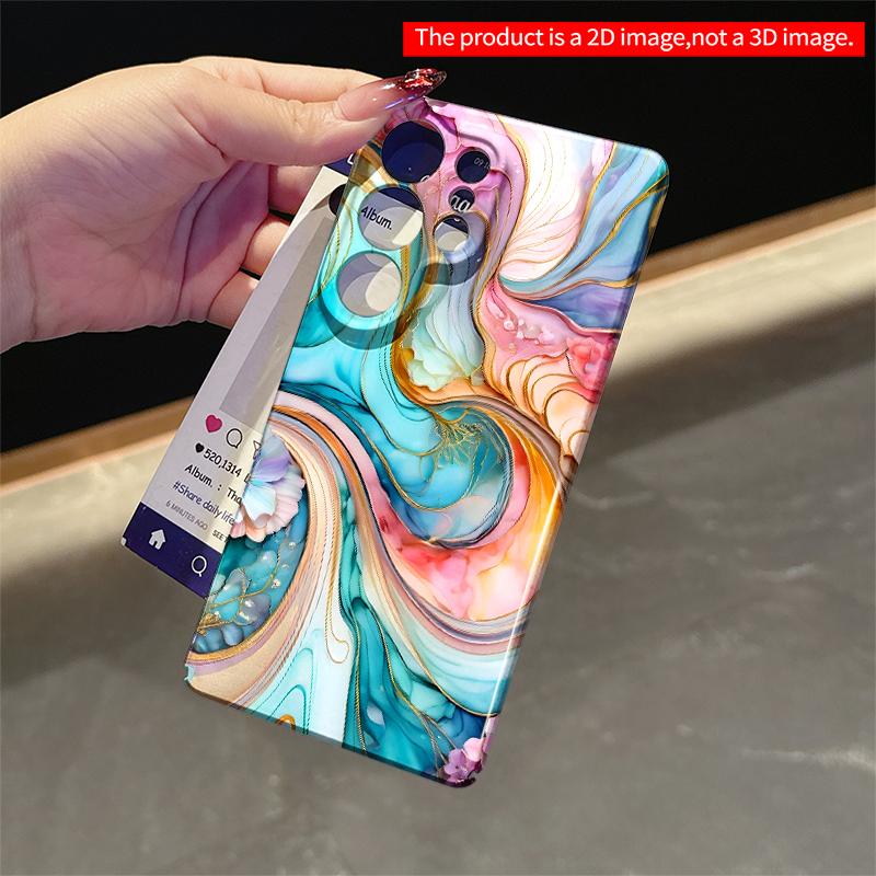 2DFlat Samsung Phone Case Fluid Pastel Floral Art Phone Case Applicable To Galaxy S22 S23 S24 S25ULTRA S26 A12 A13 A14 A15 A16  A34 A35 A54 A55