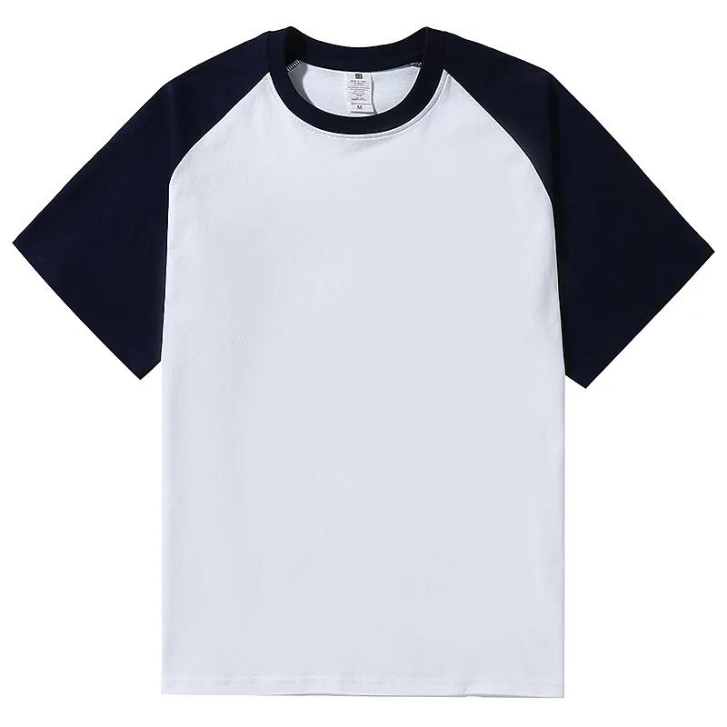 Wovey Heren T-shirts Heavy-Duty Puur Katoen Schouder-Plugged Korte Mouwen Heren T-shirt Kleur Basislaag Man Tee Shirt L