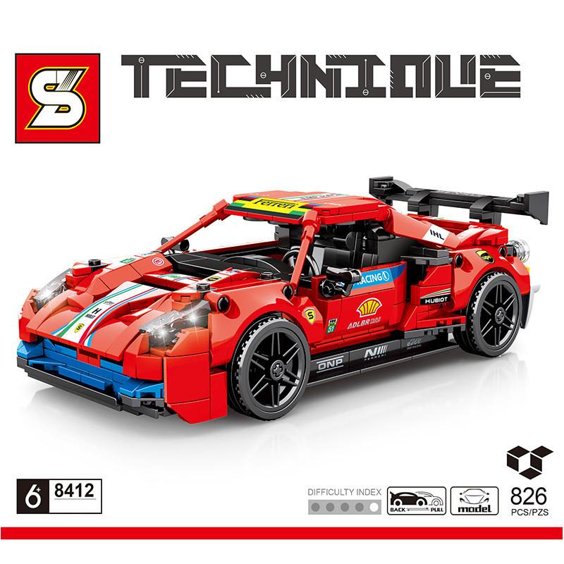 

SZ Mechanical Hurricane 8412 Ferrari 488GTE Назад Спортивный автомобиль Головоломка Сборка Головоломка Строительные блоки из мелких частиц