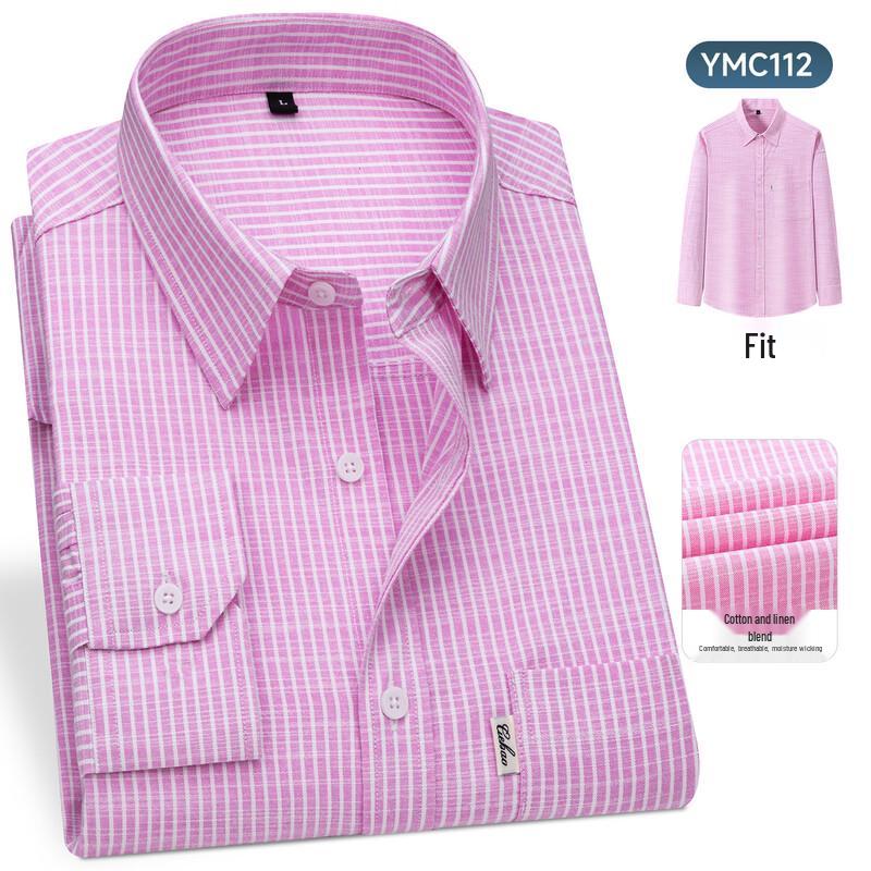 Firstview Men's Old Money Style Striped Business Casual Long Sleeve Shirt