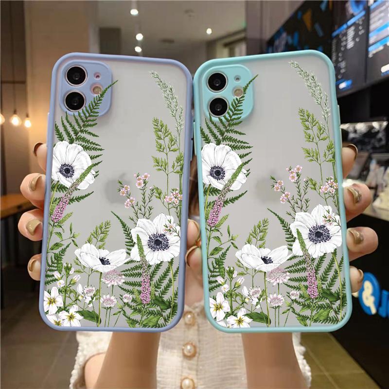 Retro Flower Bud Phone Case for Iphone 16 11 12 13 14 Pro Max 15 Plus Meticulous Plant for Iphone X XS XR 7 8 Plus Back Covers