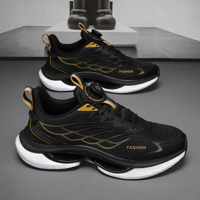 

Youth sports shoes men s autumn shoes breathable rotating button running shoes shock-absorbing casual shoes 45