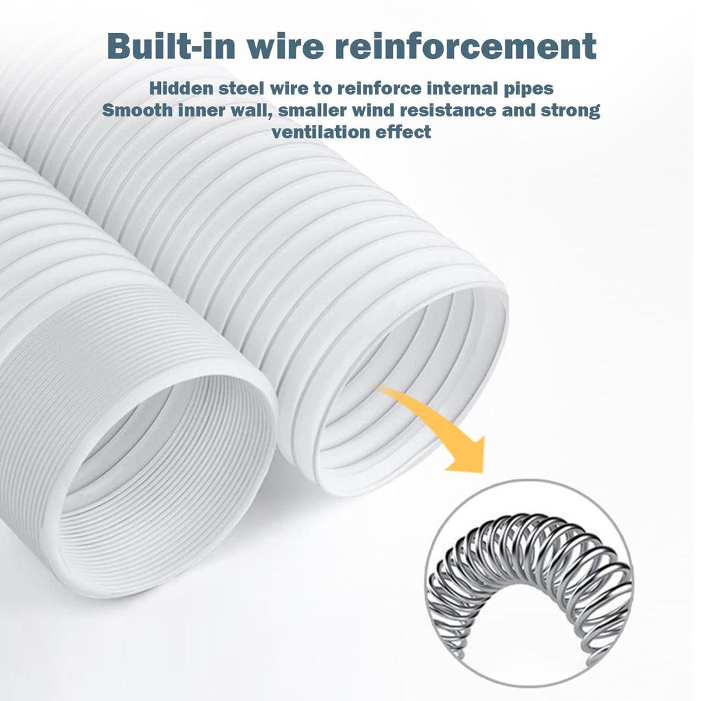 150mm Air Conditioner Exhaust Duct Telescopic Heat Exhaust Ventilation Duct Thickened Wire Corrugated Duct Air Conditioner Parts