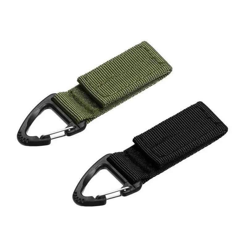 1/2/3Pcs Tactical Hanging Key Hook Clip Clamp Buckle Nylon Webbing Molle Belt Carabiner Outdoor Strap Climbing Accessories
